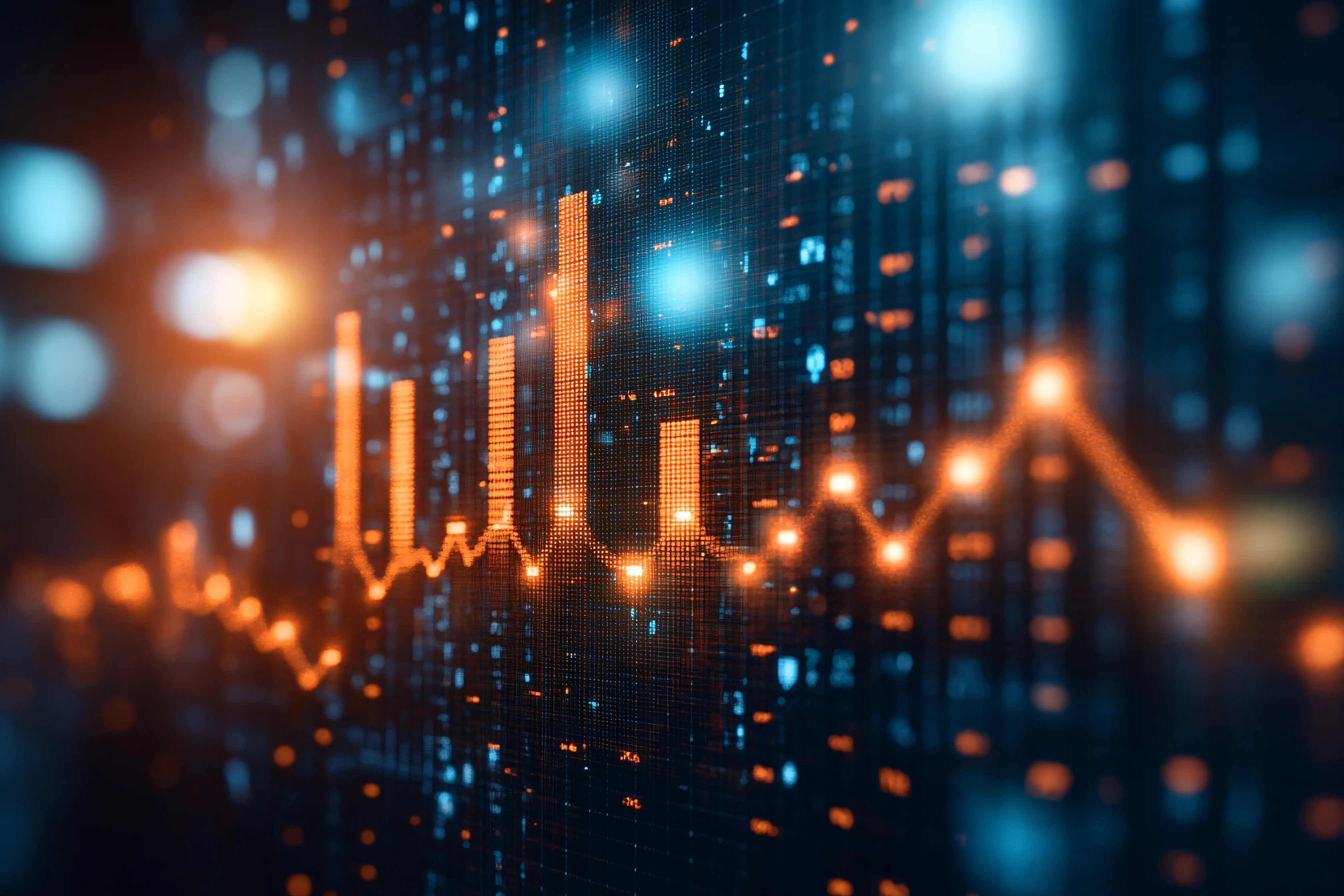 Abstract digital investment visualization